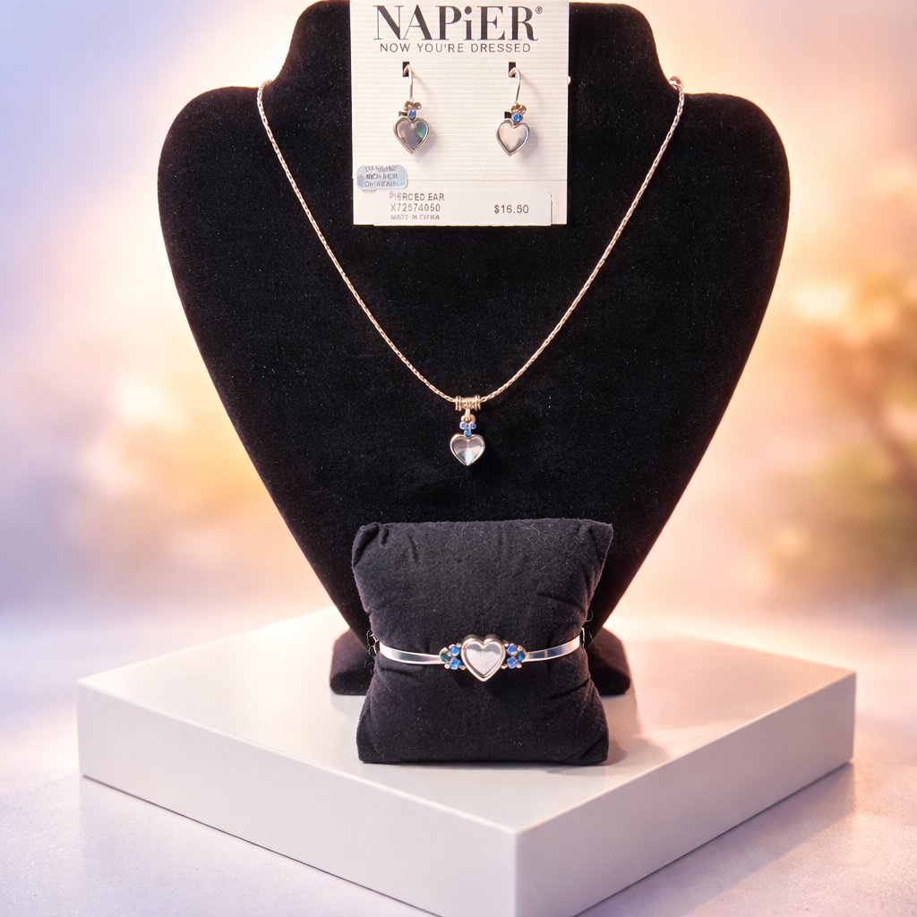 Blue & Silver Mother of Pearl Jewelry Set β Napier