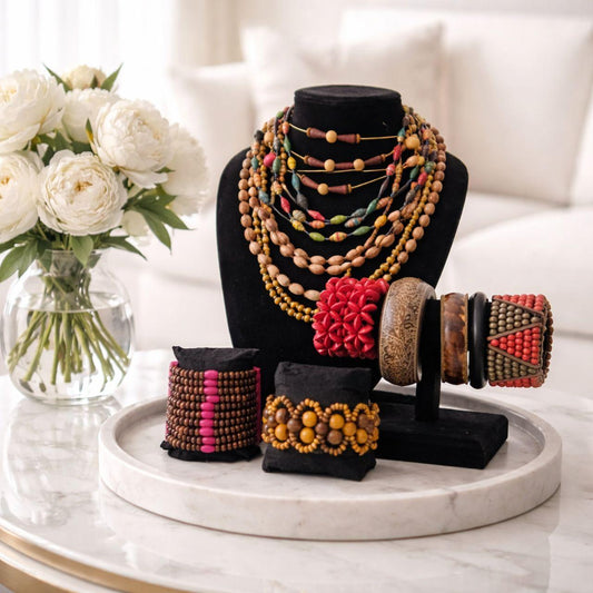 Beautiful Boho Wooden Jewelry Bundle