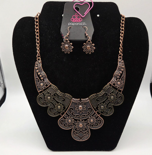 Paparazzi “Mess With The Bull” Necklace & Earring Set