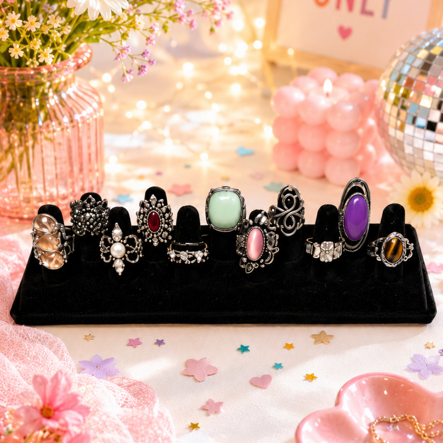 11 Stretchy Statement Rings Bundle – Colorful, Fun & Ready to Wear