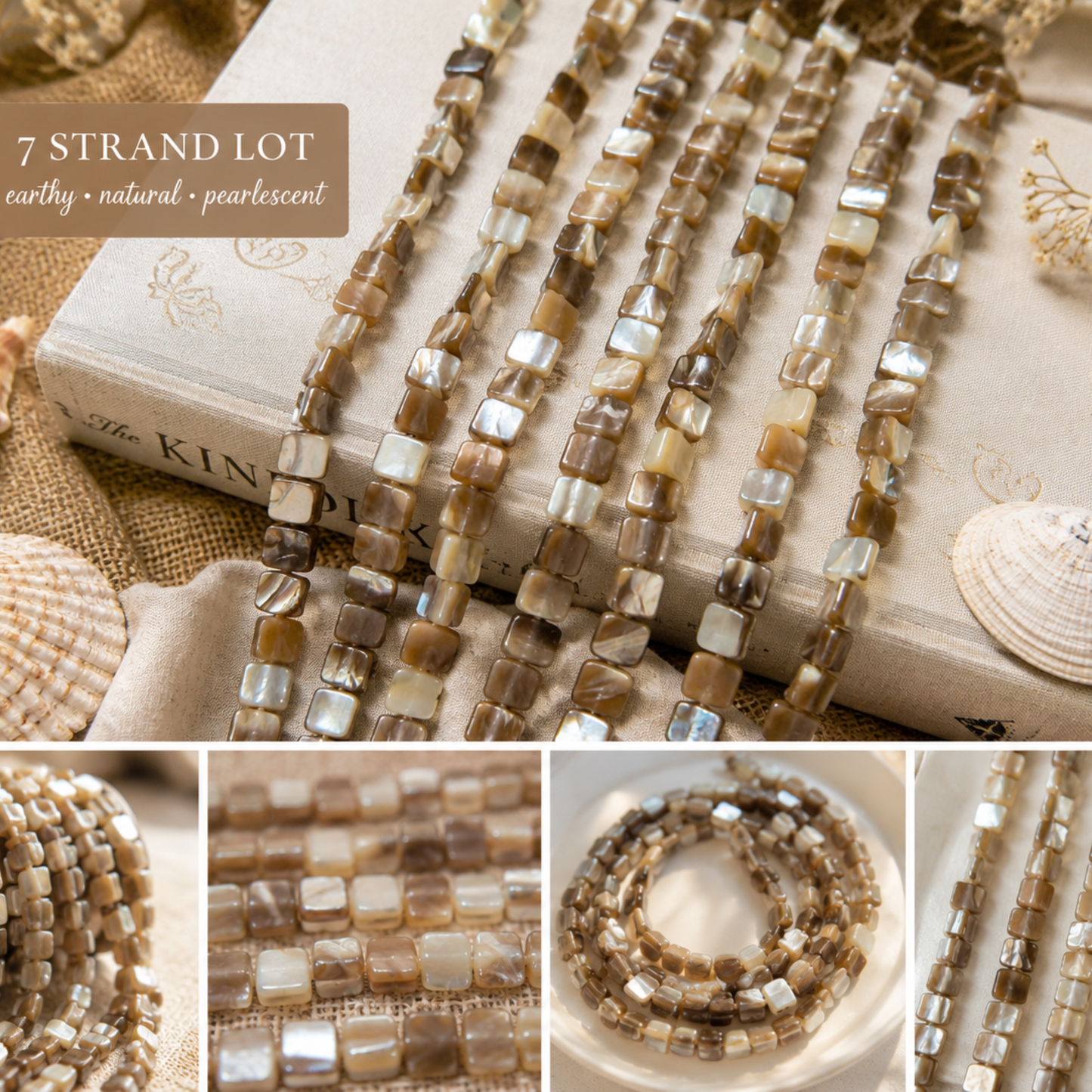 Neutral Pearlescent Chip Beads