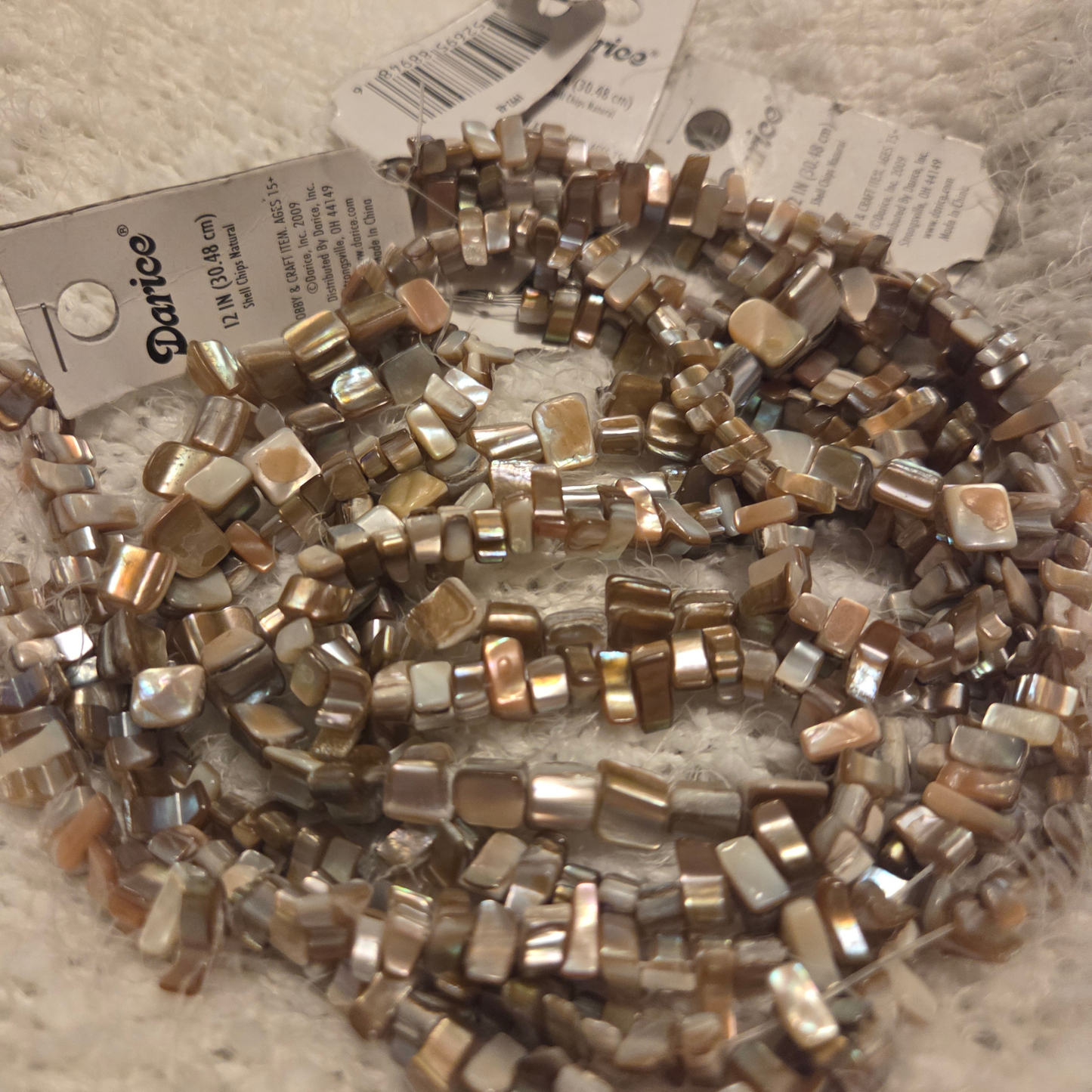 Neutral Pearlescent Chip Beads