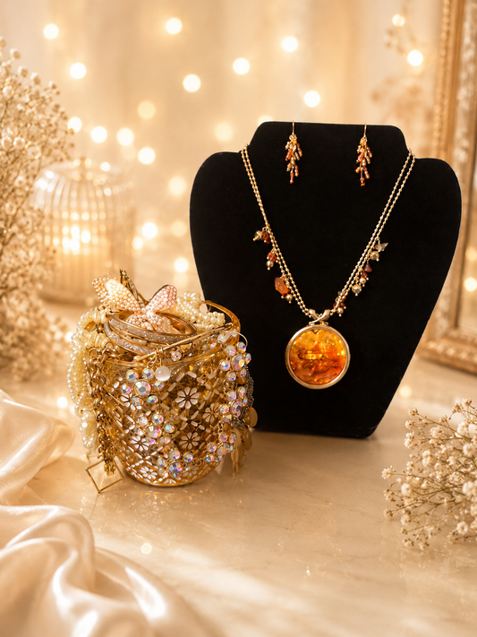 Amber Jewelry Bundle – Warm Tones & Timeless Style